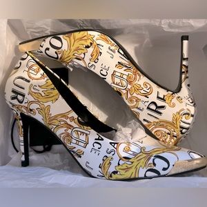 Versace White Scarlett Heels